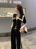 Plus Size Women's Summer Fashionable Casual Two-Piece Set Fits 265 lb