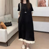 Plus Size Women's Summer Elegant Patchwork Dress Fits 276 lb