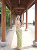 Chun Tai Plaid Window Skirt Green New Chinese Style Retro Two-Piece Long Dress Set