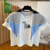 Plus Size Women's Spring Summer New-Style Embroidered Short-Sleeve Relaxed Fit T-Shirt Fits 331 lb