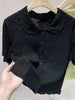 Plus Size Women's Spring Summer Knitted Short-Sleeve Cardigan Fits 331 lb