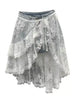 Plus Size Women's Summer Fashionable New-Style Lace Patchwork Denim Skirt Fits 331 lb
