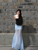 Gap Light Binding Wave Skirt Sea Salt Sky Blue Mesh Bustier Wrap Hip Mermaid Tail Vacation Style Retro Set