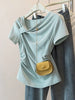 Plus Size Women's Summer New-Style Pleated Short-Sleeve T-Shirt Fits 265 lb