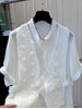 Plus Size Women's Summer Casual Chiffon Short-Sleeve Relaxed Fit Blouse Fits 331 lb