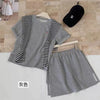 Embroidered Short-Sleeve Two-Piece Set Fits 331 lb