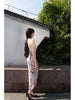Yan Ya Qing Gui Skirt Classical Romantic Zen Floral Retro Slim Chinese Style Halter Dress