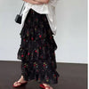 Women's Elegant Floral Pleated Skirt