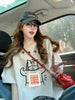 Plus Size Women's Summer Embroidered Printed Short-Sleeve Relaxed Fit T-Shirt Fits 331 lb