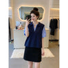 Plus Size Women's Summer New-Style Patchwork Short-Sleeve Relaxed Fit T-Shirt Fits 331 lb