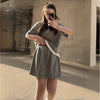 Plus Size Women's Summer Fashionable Short-Sleeve Two-Piece Set Fits 265 lb