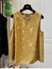 Plus Size Women's Summer Casual Embroidered Sleeveless Relaxed Fit Shirt Fits 331 lb