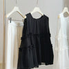 Plus Size Women's Summer Fashionable Design Patchwork Sleeveless Relaxed Fit Shirt Fits 331 lb