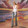 American Light Blue Washed Low-Rise Slim Fit Bootcut Jeans Straight Leg Pants