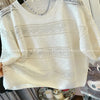 Plus Size Women's Summer Casual Knitted Short-Sleeve Relaxed Fit Sweater Fits 331 lb