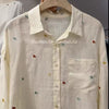 Plus Size Fashionable Casual Embroidered Shirt Fits 331 lb