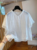 Plus Size Women's Summer Floral Chiffon Short-Sleeve Relaxed Fit Blouse