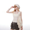 Bow Detail Lace Camisole Top Slim Fit Spaghetti Strap Basewear for Spring and Summer