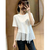 Plus Size Women's Chiffon Short-Sleeve Relaxed Fit T-Shirt
