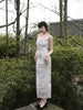 White Dew Elegant Skirt Classic Fresh and Simple New Chinese Style Lace Floral Slim Fit Maxi Dress