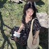 Plus Size Women's Summer Floral Puff-Sleeve Dress Fits 331 lb