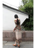 Antique Scented Skirt Floral Retro Elegant One-Shoulder New Chinese Style Fitted Long Dress