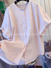 Plus Size Women's Summer Casual Short-Sleeve Puff-Sleeve Relaxed Fit Shirt Fits 88-331 lb