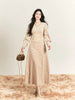 Dignified heroine polka dot extra thick chenille double-sided velvet champagne French romantic vintage dress