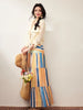 Chiang Mai Limited Thailand Randç©¿æ­Vacation Color Striped Retro Skirt