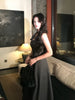 Chic Era Double Collar Waist-Cinching Sophisticated Minimalist Elegant Dress