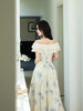 Highly recommends the Fei brand dress with irregular prints exuding a gentle and elegant charm