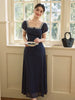 Holiday Polka Dot Palace Elastic Mesh Dress with Waist-Cinching Elegant Design for a Sophisticated Long Gown