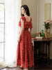 Goddess-level vacation-ready floral dress that flatters slims and exudes elegance