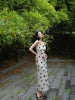 Mi Wan Feng Gu Qian a soft and elegant new Chinese-style retro V-neck slim-fit slip dress