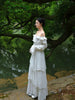 Wudao Ting Song Two-Piece Long-Sleeve Lace Set in White Original New Chinese Classical Palace Style Design