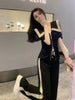 Plus Size Women's Summer Fashionable Casual Two-Piece Set Fits 265 lb
