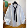 Plus Size Women's Design Long-Sleeve Relaxed Fit Shirt Fits 331 lb