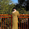 Wind Whisper Olive Green Retro Halter Knit Top and Two-Piece Set