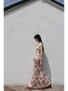Ancient Flower Camellia Skirt Classical Courtyard Style Fishbone Chinese Original Halter Slim Fit Maxi Dress