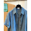 Plus Size Women's Summer Casual Denim Short-Sleeve Relaxed Fit Shirt Fits 331 lb