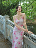 Wanxiang Huayu Skirt Spring Garden Light Pink Mesh New Chinese Style Halter Dress