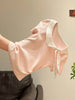 Plus Size Women's Summer Casual Bow Short-Sleeve T-Shirt Fits 331 lb