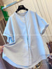 Plus Size Women's Summer Casual Short-Sleeve Puff-Sleeve Relaxed Fit Shirt Fits 88-331 lb