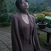 Warm Brown Set Autumn Stroll Skirt Lazy Elegant Relaxed Retro Two-Piece Sweater Cardigan