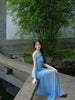 Orchid Kite Cloud Yarn Skirt Early Morning Mist Flower New Chinese Style Slim Fit Mesh Overlay Dress