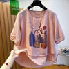 Plus Size Women's Summer New-Style Casual Floral Printed Short-Sleeve Relaxed Fit T-Shirt Fits 331 lb