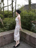 White Dew Elegant Skirt Classic Fresh and Simple New Chinese Style Lace Floral Slim Fit Maxi Dress