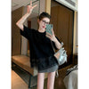 Plus Size Women's Summer Fashionable New-Style Patchwork Short-Sleeve Relaxed Fit T-Shirt Fits 331 lb