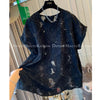 Plus Size Women's Summer New-Style Casual Design Chiffon Short-Sleeve Relaxed Fit Blouse Fits 331 lb