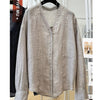 Plus Size Women's Lace Long-Sleeve Relaxed Fit Shirt Fits 331 lb